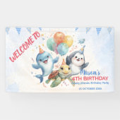 Verjaardagsbanner voor Ocean Friends Spandoek (Horizontaal)