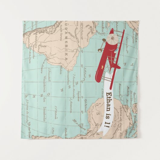 Verjaardagsbanner voor vliegtuigthema / baby showe wandkleed (Voorkant (horizontaal))