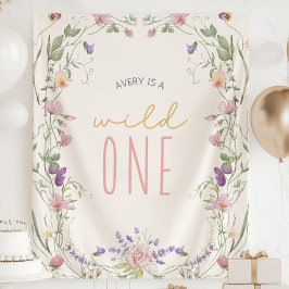 Verjaardagsbanner voor Wild One - 1e verjaardag ge Wandkleed