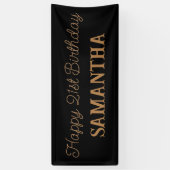 Verjaardagsbanner, zwart goud Happy Birthday Vinyl Spandoek (Verticaal)