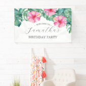 Verjaardagsbanners Zestiende Tropische Luau Spandoek (Insitu)
