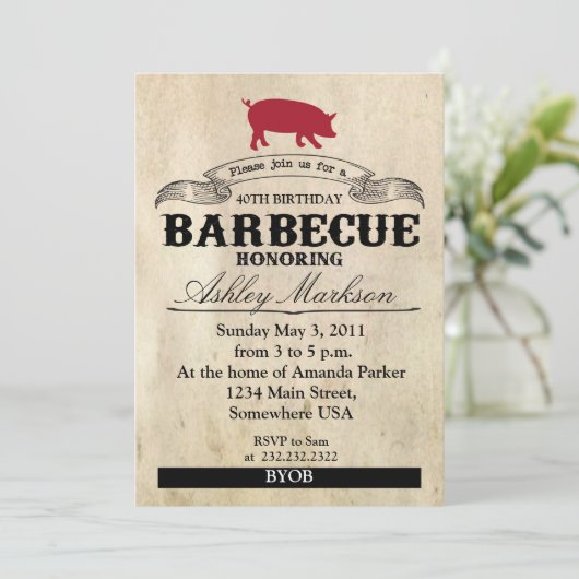 Verjaardagsbarbecue Kaart (Staand voorkant)