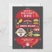 Verjaardagsbarbecuefeest uitnodiging (Voorkant)