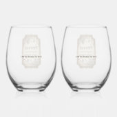 Verjaardagsbash in oude wijnstijl wijnglas zonder voet (Achterkant)