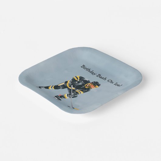 Verjaardagsbash op ijs papieren bordje (Gebogen)