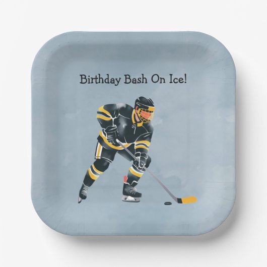 Verjaardagsbash op ijs papieren bordje (Voorkant)