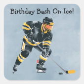 Verjaardagsbash op ijs vierkante sticker (Voorkant)