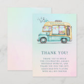 Verjaardagsbedankingskaart Ijsauto Bedankt (Voorkant / Achterkant)