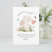 Verjaardagsbedankje voor kind Bunny Konijn Bedankkaart (Staand voorkant)