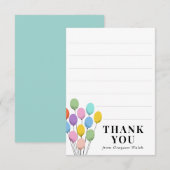 Verjaardagsbedankkaart met pastel ballonnen bedankkaart (Voorkant / Achterkant)
