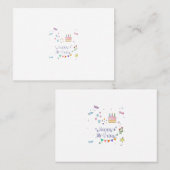 verjaardagsbegroeting bericht / gefeliciteerde ver visitekaartje (Voorkant / Achterkant)