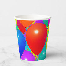 Verjaardagsbekers met ballonontwerp