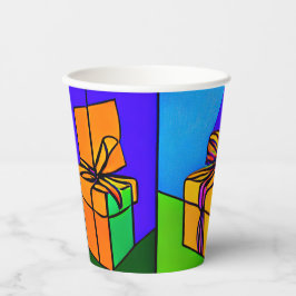 Verjaardagsbekers met cadeauontwerp papieren bekers