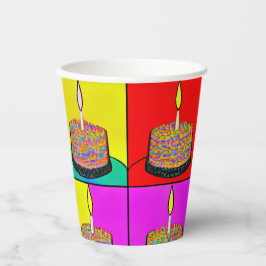 Verjaardagsbekers met Taart Ontwerp Papieren Bekers