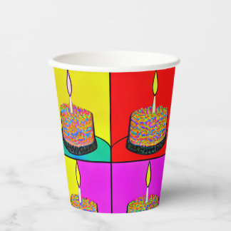 Verjaardagsbekers met Taart Ontwerp Papieren Bekers