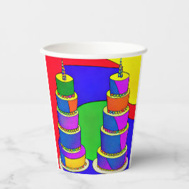 Verjaardagsbekers met Taart Ontwerp Papieren Bekers