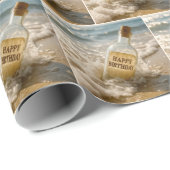 Verjaardagsbericht in een fles cadeaupapier (Rol Hoek)