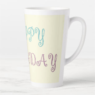 Verjaardagsbericht roze fancy script latte mok