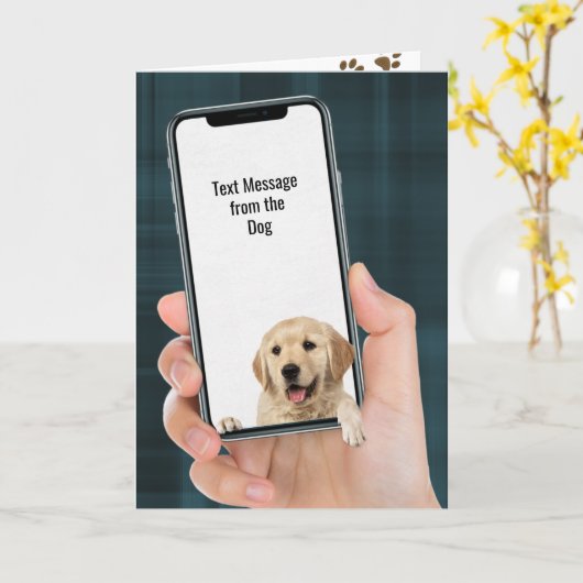 Verjaardagsbericht van Dog Kaart (Gele Bloem)