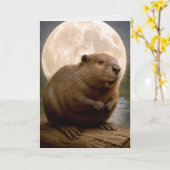 Verjaardagsbever Kaart (Gele Bloem)
