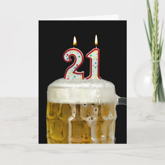 Verjaardagsbier 21 jaar kaart (Voorkant)