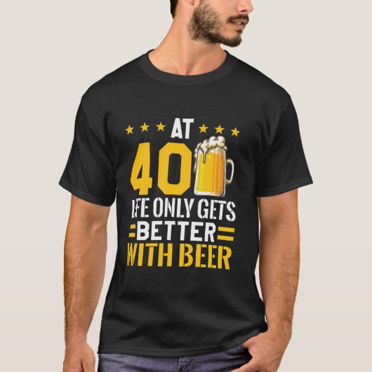 Verjaardagsbier Drink 40e Verjaardagsploeg Happy 4 T-shirt (Voorkant)