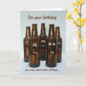 Verjaardagsbier Humor wordt ouder Kaart (Gele Bloem)