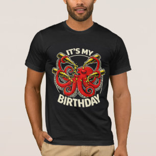 Verjaardagsbier Kotsende Octopus T-shirt