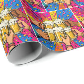 Verjaardagsbier Proost Pop Art Cadeaupapier (Rol Hoek)