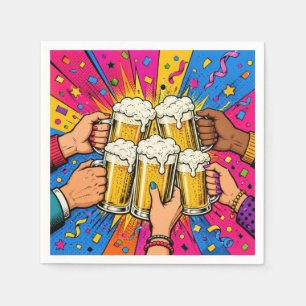 Verjaardagsbier Proost Pop Art Servet