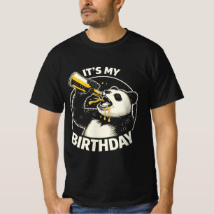 Verjaardagsbier Zuigende Panda T-shirt