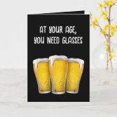 Verjaardagsbieren op zwart kaart (Gele Bloem)