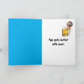 Verjaardagsbiermok met neonprettekst kaart (Binnen)