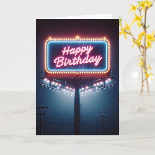 verjaardagsbillboard kaart (Gele Bloem)