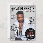 Verjaardagsblad Hoesje Uitnodiging | Moderne uitno (Voorkant)