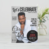 Verjaardagsblad Hoesje Uitnodiging | Moderne uitno (Staand voorkant)