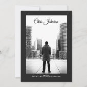 Verjaardagsblad Hoesje Uitnodiging | Moderne uitno (Achterkant)