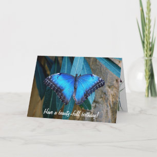 Verjaardagsblauwe gewone Morpho-vlinder Kaart