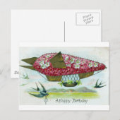 Verjaardagsblimp en Blauwe Vogels Briefkaart (Voorkant / Achterkant)