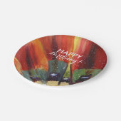 Verjaardagsbloem Custom Papier Borden 7 in Papieren Bordje (Gekanteld)