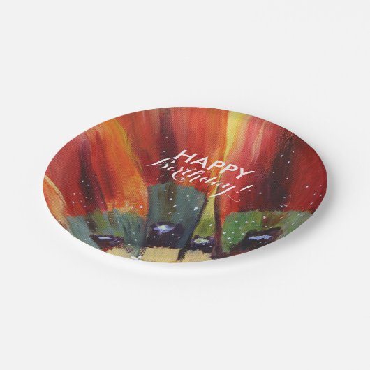 Verjaardagsbloem Custom Papier Borden 7 in Papieren Bordje (Gekanteld)