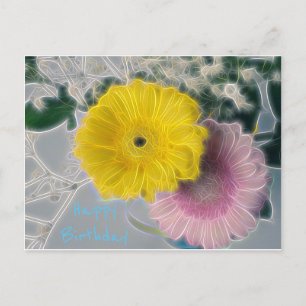 Verjaardagsbloem gloeien briefkaart
