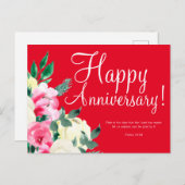 Verjaardagsbloemen Huwelijksverjaardag Bijbel Ansi Briefkaart (Voorkant / Achterkant)