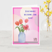 Verjaardagsbloemen kaart (Gele Bloem)