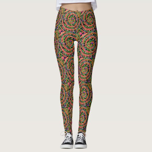Verjaardagsbloemen Leggings (Voorkant)