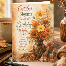 Verjaardagsbloemen oktober Cosmos & Afrikaantjes V
