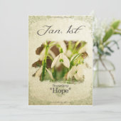 Verjaardagsbloemen op 1 januari "Snowdrop" Kaart (Staand voorkant)