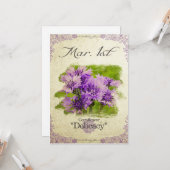 Verjaardagsbloemen op 1 maart "Korenbloem" Kaart (Voorkant / Achterkant in situ)