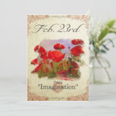 Verjaardagsbloemen op 23 februari "Klaproos" Kaart (Staand voorkant)