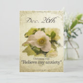 Verjaardagsbloemen op 26 december "Christmas roos" Feestdagenkaart (Staand voorkant)